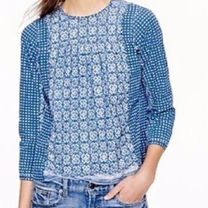 J crew Indigo Bleached Top